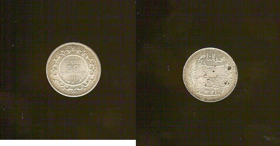 TUNISIE - PROTECTORAT FRANÇAIS 50 Centimes 1915 Paris SPL+